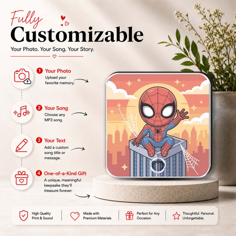 Musical Fridge Magnet Superhero Ironman Theme Magnet with Playing Song Feature Home Decoration Birthday Return Gift